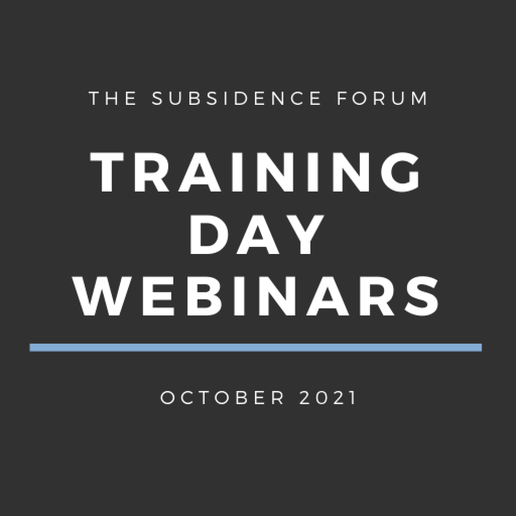 Subsidence Training Day Webinars 2021